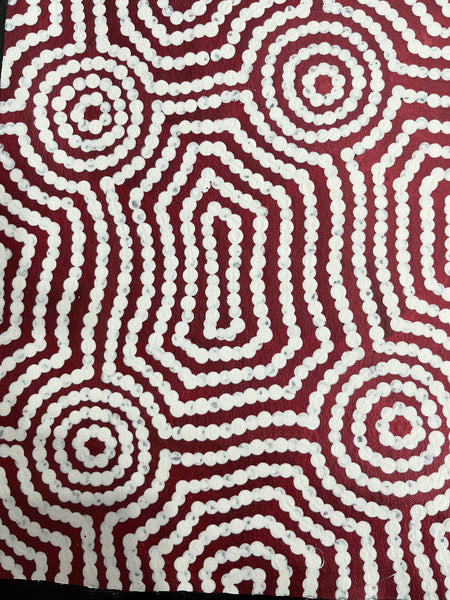 #103 Sacred Waterholes (Metallic Rose) - SHARON BUTCHER Aboriginal Art: 52cm x 82cm
