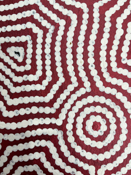 #103 Sacred Waterholes (Metallic Rose) - SHARON BUTCHER Aboriginal Art: 52cm x 82cm