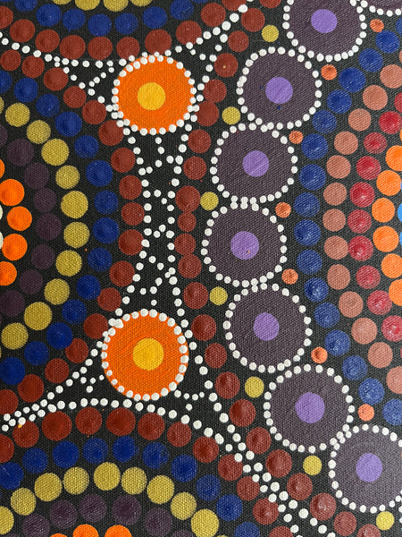 #6 - Bush Medicine Dreaming (Multi) -ARTIST:  MARYANNE GIBSON 59cm x 96cm