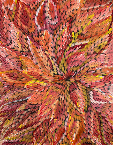 #13 Bush Medicine Leaves (Multi) - CAROLINE NUMINA Aboriginal Art:  70cm x 91cm