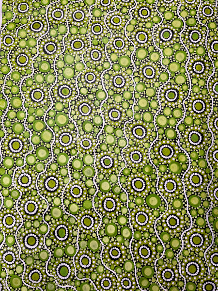 #133 Sacred Water (Lime) - TREPHINA SULTAN THANGUWA :  71cm x 97cm