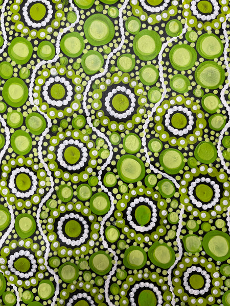 #133 Sacred Water (Lime) - TREPHINA SULTAN THANGUWA :  71cm x 97cm