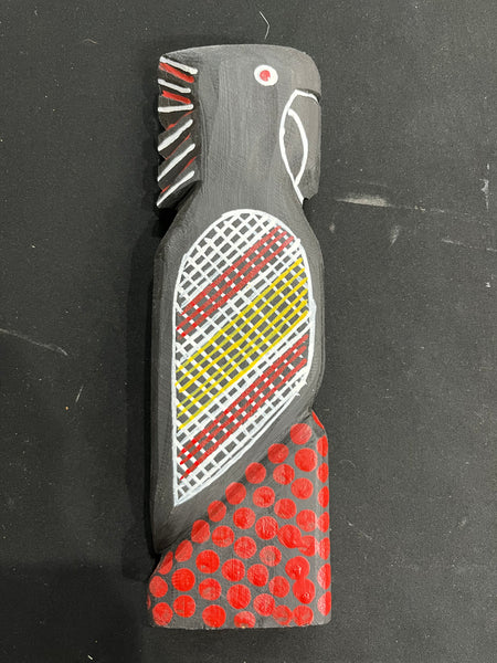 #279 Black Cockatoo Carving - KENNY REID: Aboriginal Art: 30 x 10 x 5cm