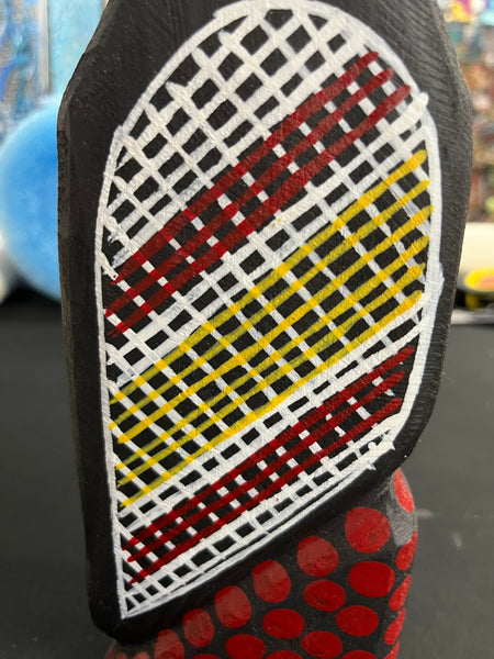 #279 Black Cockatoo Carving - KENNY REID: Aboriginal Art: 30 x 10 x 5cm