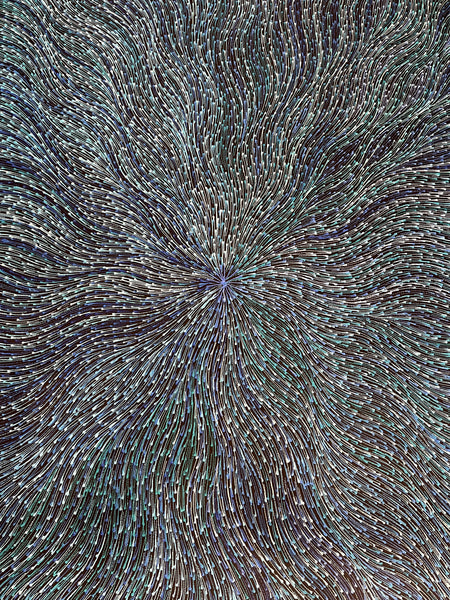 #283 Bush Medicine Seeds (Blue) - SHARON NUMINA : Aboriginal Art: 88 x 147cm