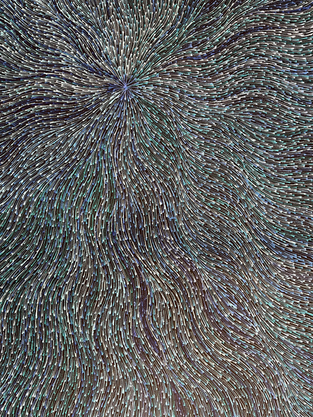 #283 Bush Medicine Seeds (Blue) - SHARON NUMINA : Aboriginal Art: 88 x 147cm