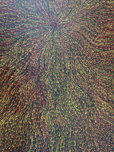 #383 Bush Medicine Seeds (Red) - SHARON NUMINA : Aboriginal Art: 86 x 147cm