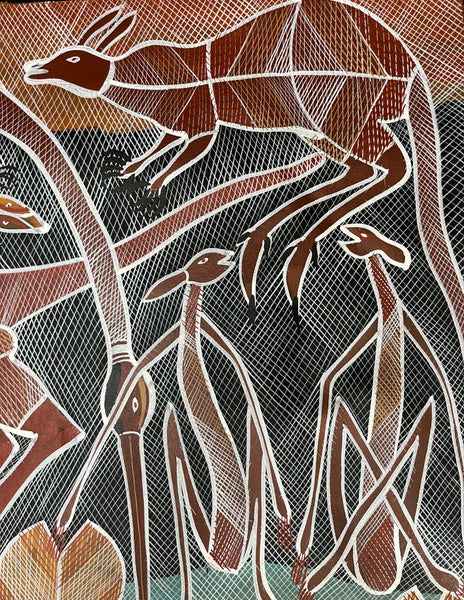 #103 Billabong Dreaming  - EDDIE BLITNER Aboriginal Art :  88cm x 127cm