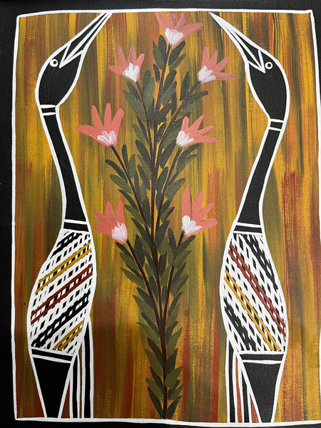 #22 Brolga Dreaming - CHRISTINE BURARRWANGA : 43 x 32cm