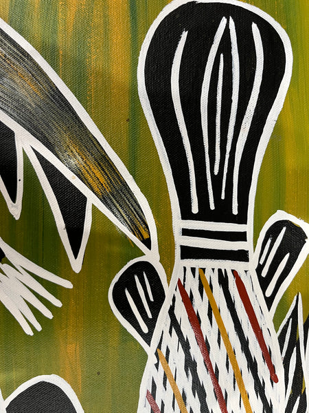 #34 Crocodile and Barramundi - CHRISTINE BURARRWANGA : 56 x 42cm