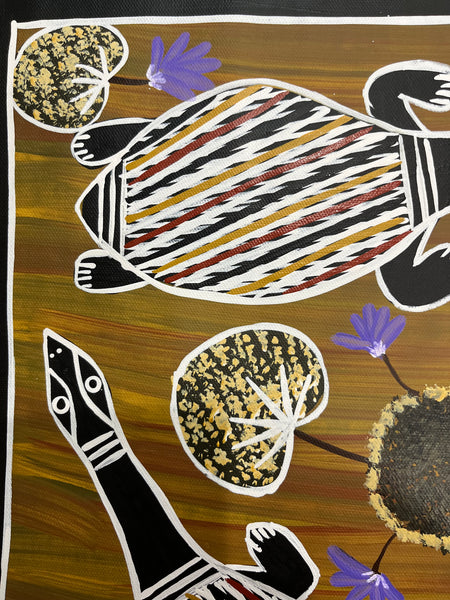 #279 Turtle Dreaming - CHRISTINE BURARRWANGA : 40 x 40cm