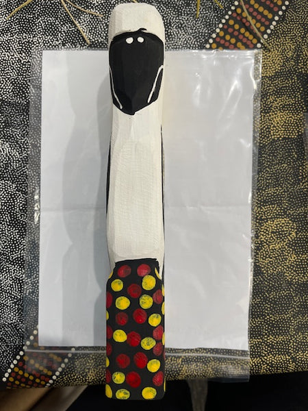#279 Hand Carved White Cockatoo- KENNY REID: Aboriginal Art: 30x9x5cm