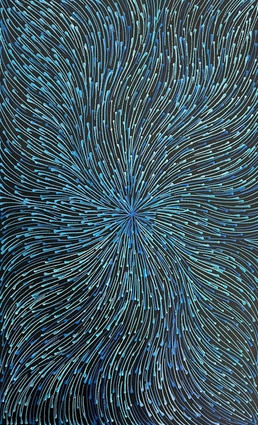 #302 Bush Medicine Seeds (Blue) - SHARON NUMINA : Aboriginal Art: 73cm x 44cm