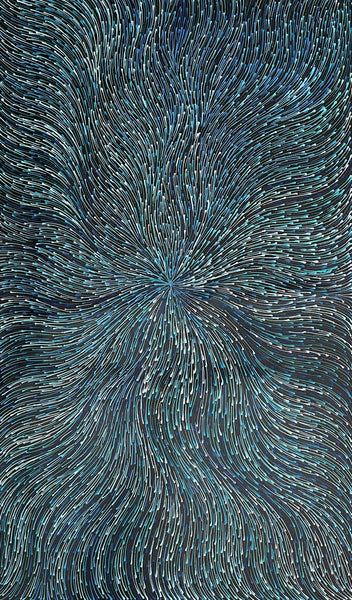 #331 Bush Medicine Seeds (Blue) - SHARON NUMINA : Aboriginal Art: 152cm x 90cm