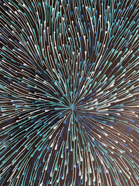 #331 Bush Medicine Seeds (Blue) - SHARON NUMINA : Aboriginal Art: 152cm x 90cm