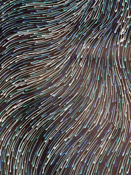 #331 Bush Medicine Seeds (Blue) - SHARON NUMINA : Aboriginal Art: 152cm x 90cm