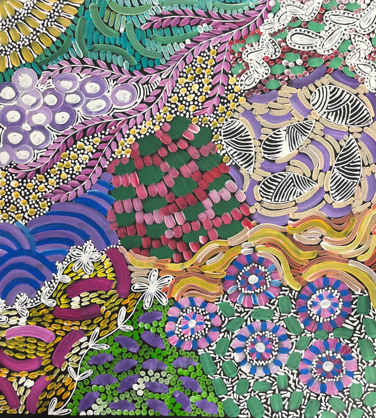 #372 - WOMEN'S CEREMONY (Multi) - Karen Bird Ngale - 66cm x 73cm