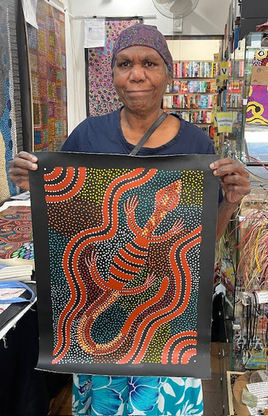 #178 Goanna Dreaming - JACINTA NUMINA : Aboriginal Art: 53x37cm