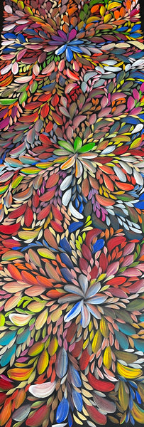 #279 Bush Medicine Leaves (Multi) - LOUISE NUMINA : Aboriginal Art: 197x70cm