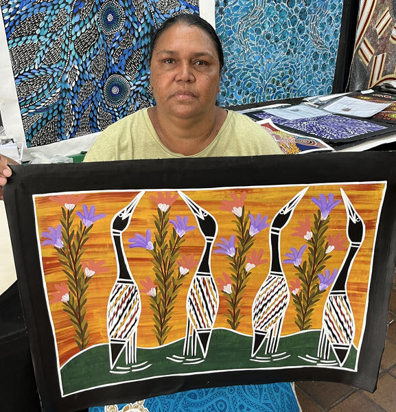 #42 Brolga Dreaming - CHRISTINE BURARRWANGA : 64cm x 46cm