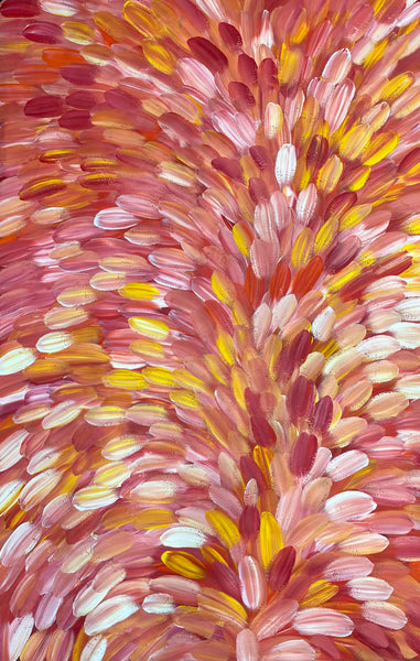 #37 Bush Medicine Leaves (Sunset)- LOUISE NUMINA Aboriginal Art:  96cm x 145cm