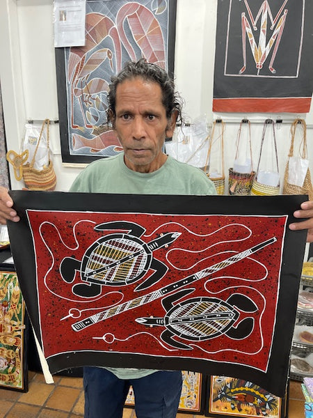 #45 Saltwater Turtle Dreaming - KENNY REID: Aboriginal Art: 66 x 46cm