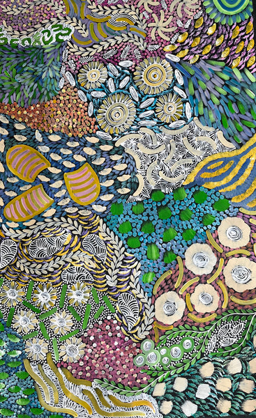 #168 - WOMEN'S CEREMONY (Multi) - Karen Bird Ngale - 90cm x 145cm