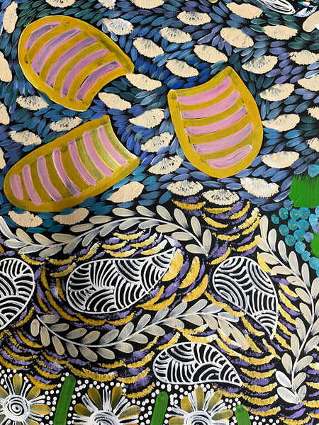 #168 - WOMEN'S CEREMONY (Multi) - Karen Bird Ngale - 90cm x 145cm