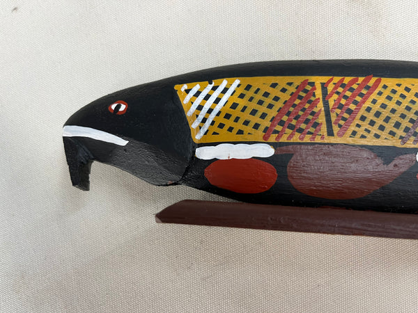#93 Hand Carved Saratoga - Artist : RODNEY 'JUNGALA' KING  34cm x 7cm x 4cm