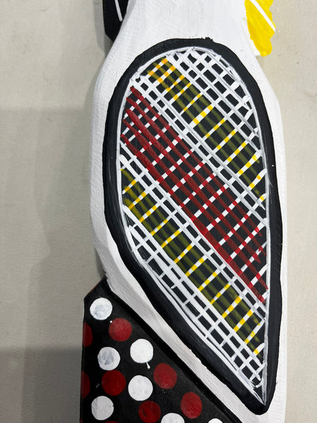#228 White Cockatoo Carving - KENNY REID: Aboriginal Art: 30cm x 9cm x 4cm