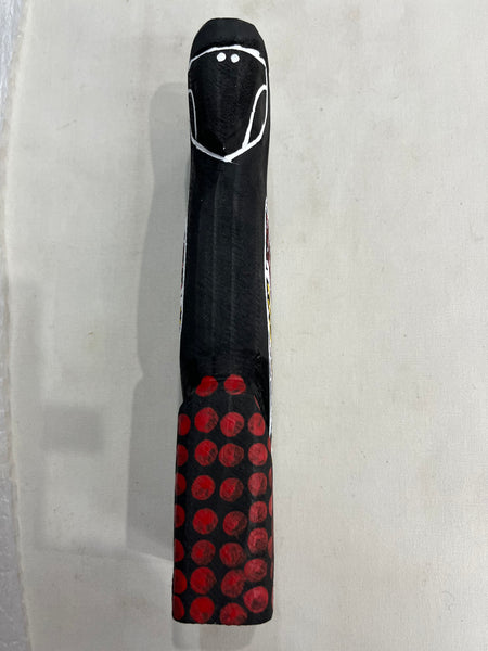 #390 Black Cockatoo Carving - KENNY REID: Aboriginal Art: 30cm x 9cm x 4cm
