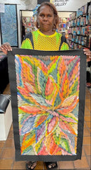 #38 Bush Medicine Leaves  (Multi) - CAROLINE NUMINA : Aboriginal Art: 49x90cm
