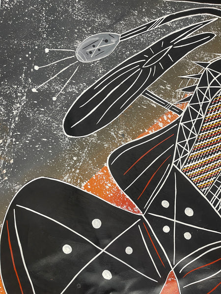 #238 Barramundi - JIMI SPRATT YUKARN: Aboriginal Art: 82x110cm
