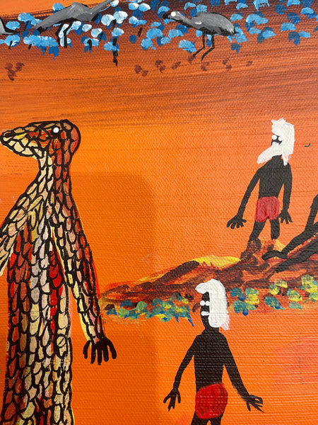 #73 The Two Lizard Men (Multi) - REGGIE SULTAN : Desert Art : 90x147cm