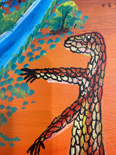 #73 The Two Lizard Men (Multi) - REGGIE SULTAN : Desert Art : 90x147cm