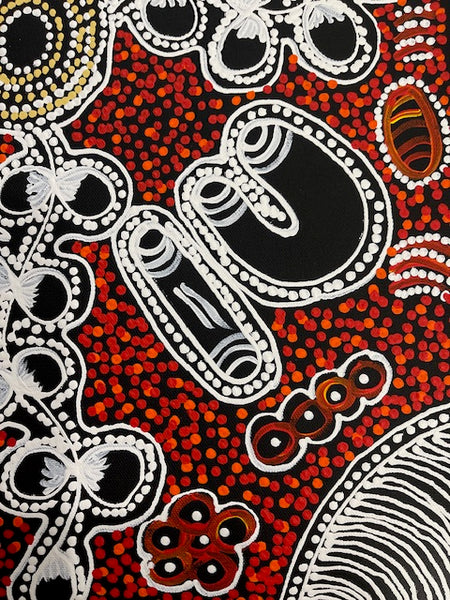 #113 Women Collecting Bush Tucker - LANITA NUMINA : Aboriginal Art: 54 x 39cm