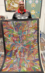 #88 Bush Medicine Leaves  (Multi) - LOUISE NUMINA : Aboriginal Art: 95x142cm