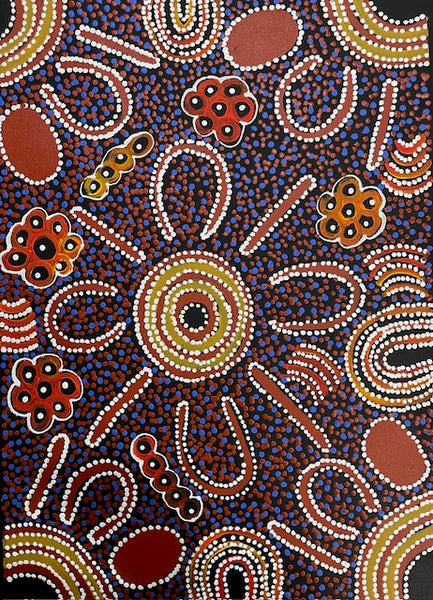 #265 Women Collecting Bush Tucker - LANITA NUMINA : Aboriginal Art: 54 x 39cm