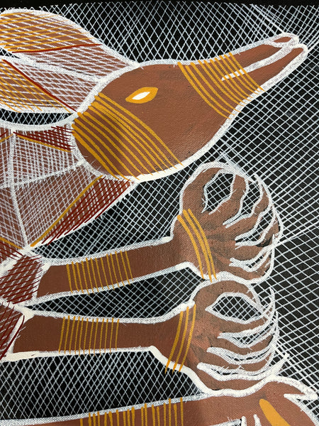 #131 Kangaroo Dreaming - EDDIE BLITNER : Aboriginal Art : 67cm x 42cm