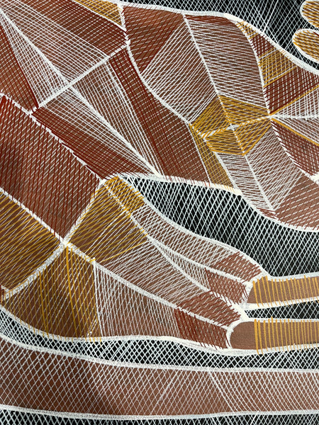#131 Kangaroo Dreaming - EDDIE BLITNER : Aboriginal Art : 67cm x 42cm