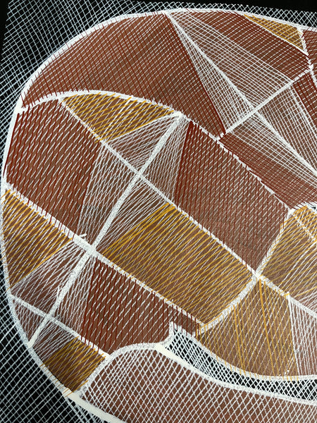 #131 Kangaroo Dreaming - EDDIE BLITNER : Aboriginal Art : 67cm x 42cm
