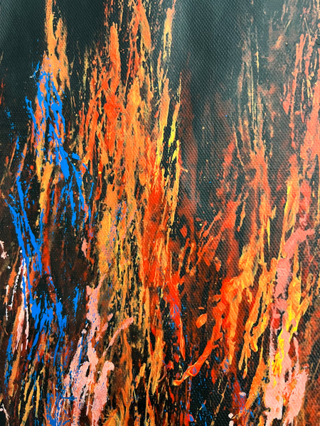 #209 Bush Fire Dreaming - REGGIE SULTAN : Desert Art 69cm x 42cm