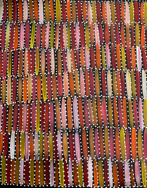 #188 Seeded Bush Yams (Sunset)- SELINA NUMINA :Aboriginal Art:  60cm x 61cm