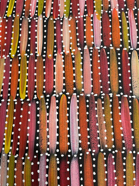 #188 Seeded Bush Yams (Sunset)- SELINA NUMINA :Aboriginal Art:  60cm x 61cm