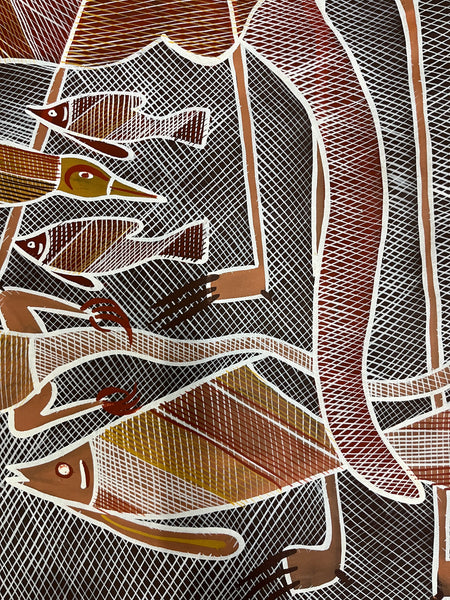 #255 Billabong Dreaming - EDDIE BLITNER : Aboriginal Art : 95cm x 136cm