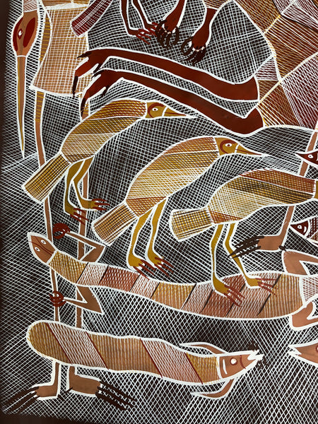 #255 Billabong Dreaming - EDDIE BLITNER : Aboriginal Art : 95cm x 136cm