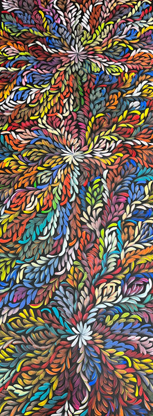 #294 Bush Medicine Leaves (Multi) - LOUISE NUMINA : Aboriginal Art: 200 x 74cm
