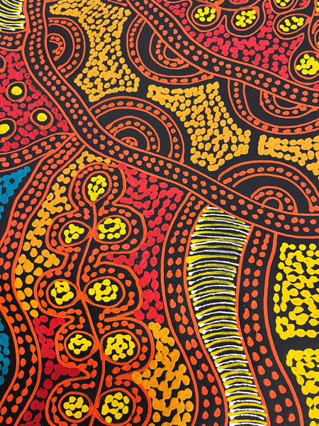 #337 My Country Dreaming (Sunset) - SHARON NUMINA : Aboriginal Art 69cm x 92cm
