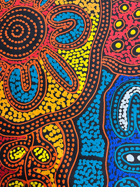 #337 My Country Dreaming (Sunset) - SHARON NUMINA : Aboriginal Art 69cm x 92cm