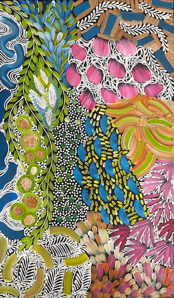 #173 Women's Ceremony (Multi) Artist:  Karen Bird Ngale  72cm x 44cm